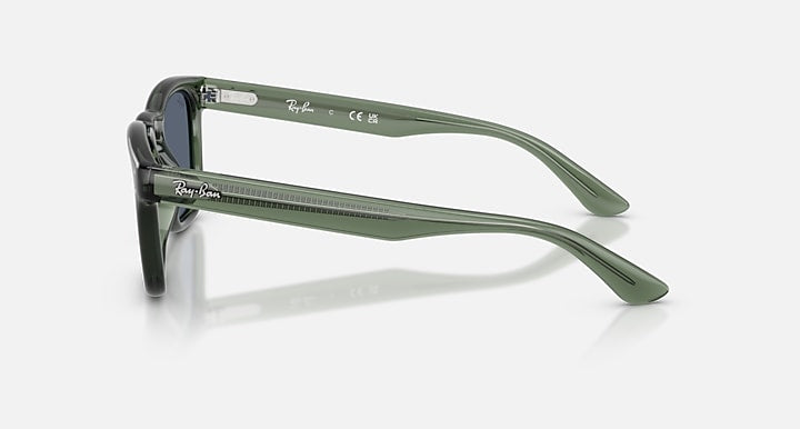 Ray-Ban RB2238 Transparent Green with Dark Grey Solid Color lenses - Lateral