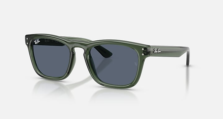 Ray-Ban RB2238 Transparent Green with Dark Grey Solid Color lenses - Quarter