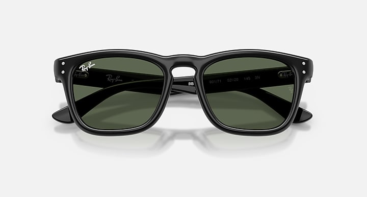 Ray-Ban RB2238 Black with Dark Green Solid Color lenses - Closed Front