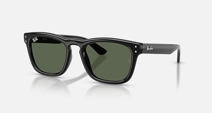 Ray-Ban RB2238 Black with Dark Green Solid Color lenses - Quarter