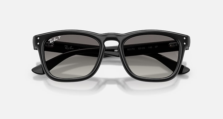 Ray-Ban RB2238 Black with Polarized Light Grey Gradient Grey Gradient lenses - Closed Front