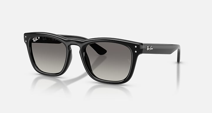 Ray-Ban RB2238 Black with Polarized Light Grey Gradient Grey Gradient lenses - Quarter