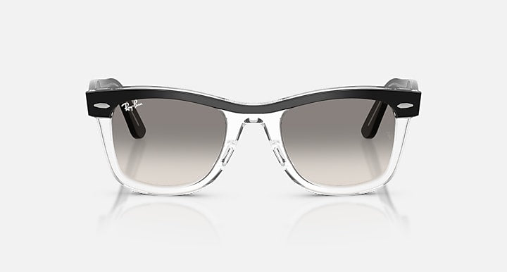 Ray-Ban WAYFARER STREET NEAT Black On Transparent with Clear Gradient Grey Gradient lenses - Front