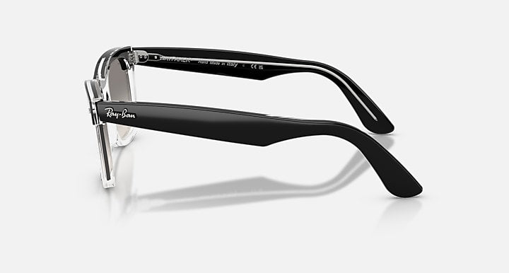 Ray-Ban WAYFARER STREET NEAT Black On Transparent with Clear Gradient Grey Gradient lenses - Lateral