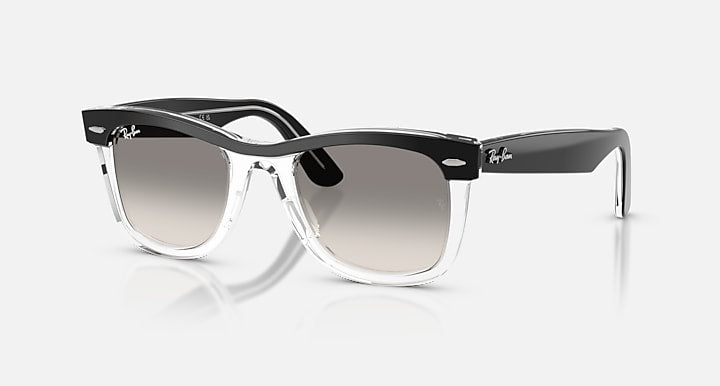 Ray-Ban WAYFARER STREET NEAT Black On Transparent with Clear Gradient Grey Gradient lenses - Quarter