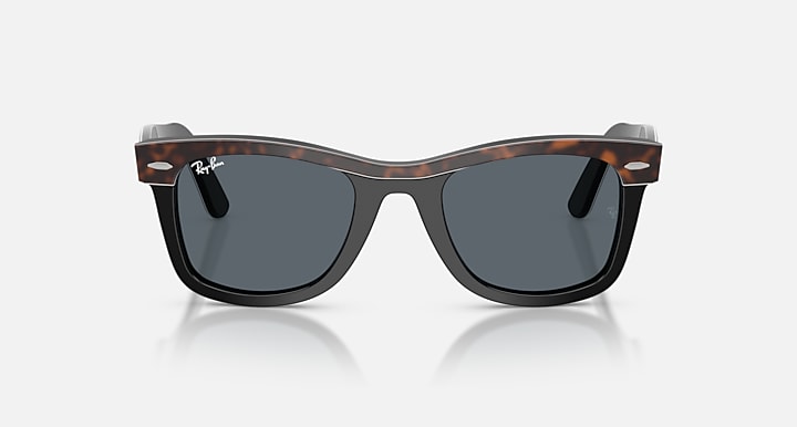 Ray-Ban WAYFARER STREET NEAT Havana On Black with Blue Solid Color lenses - Front