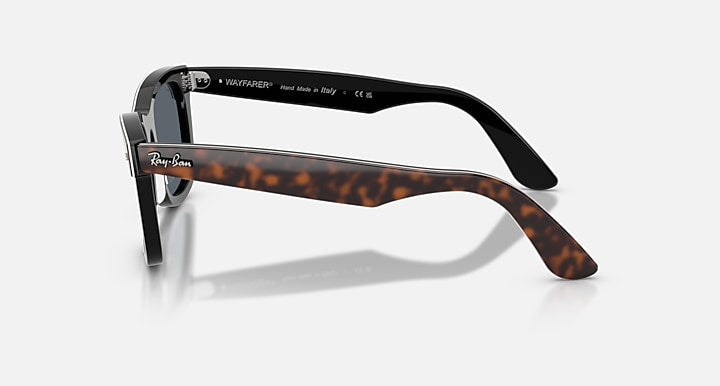 Ray-Ban WAYFARER STREET NEAT Havana On Black with Blue Solid Color lenses - Lateral