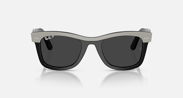 Ray-Ban WAYFARER STREET NEAT Grey On Black with Polarized Black Solid Color lenses - Front
