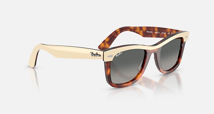 Ray-Ban WAYFARER STREET NEAT Beige On Havana; Beige Havana with Gradient Grey Gradient lenses - Alternative