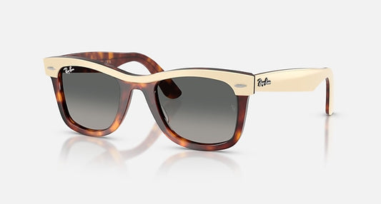 Ray-Ban WAYFARER STREET NEAT Beige On Havana; Beige Havana with Gradient Grey Gradient lenses - Quarter