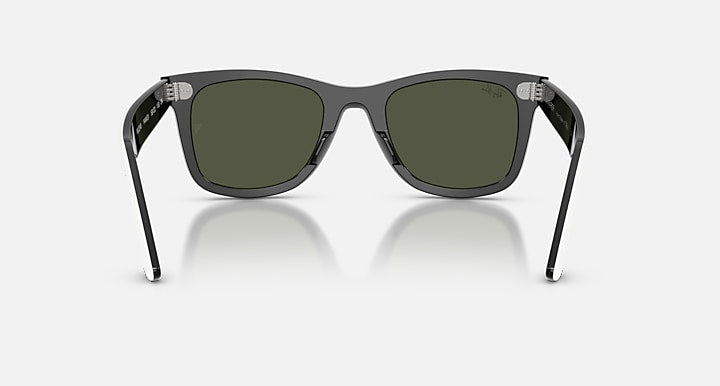 Ray-Ban WAYFARER STREET NEAT White On Black with Green Solid Color lenses - Back