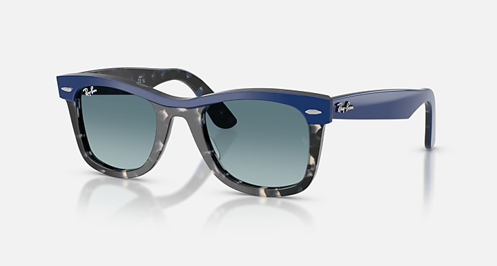 Ray-Ban WAYFARER STREET NEAT Blue On Havana with Blue Gradient Grey Gradient lenses - Quarter