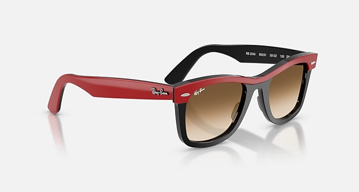Ray-Ban WAYFARER STREET NEAT Red On Black with Clear Gradient Brown Gradient lenses - Alternative