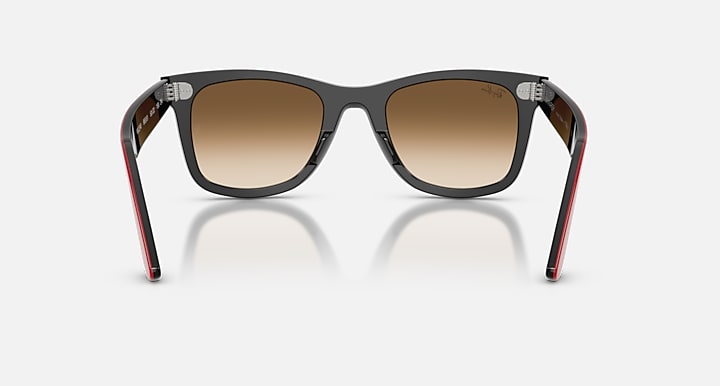 Ray-Ban WAYFARER STREET NEAT Red On Black with Clear Gradient Brown Gradient lenses - Back