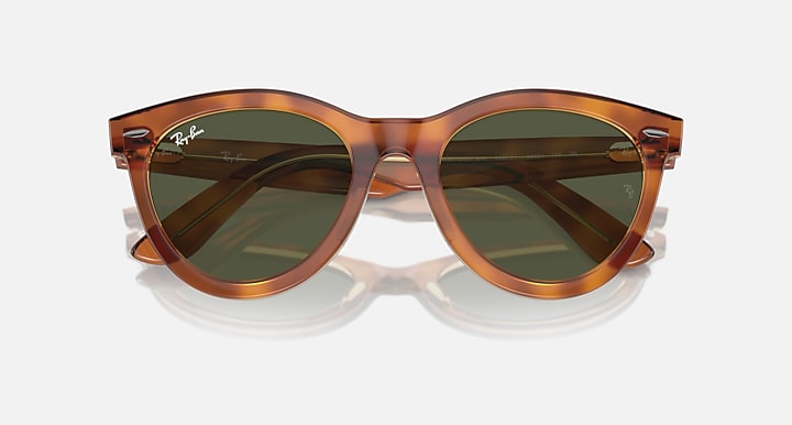 Ray-Ban WAYFARER WAY WOMEN'S DAY LIMITED Havana On Transparent Brown with G-15 Green Solid Color lenses - Closed Front