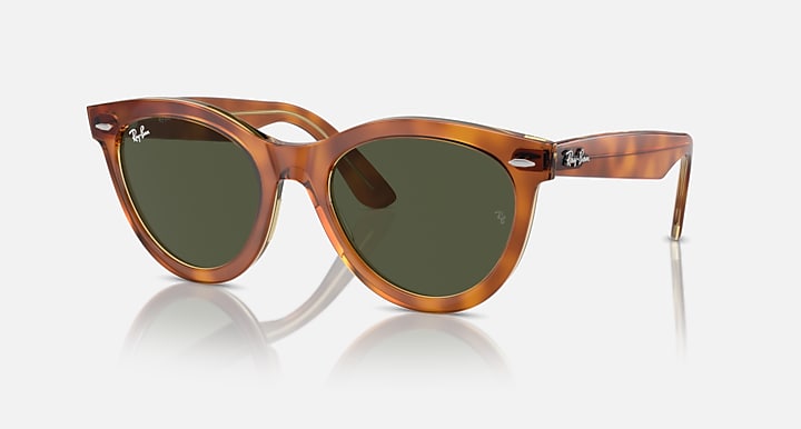 Ray-Ban WAYFARER WAY WOMEN'S DAY LIMITED Havana On Transparent Brown with G-15 Green Solid Color lenses - Quarter