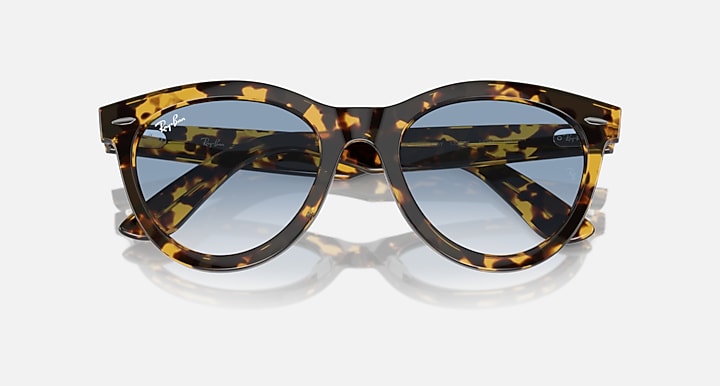 Ray-Ban WAYFARER WAY Yellow Havana with Clear & Blue Gradient lenses - Closed Front