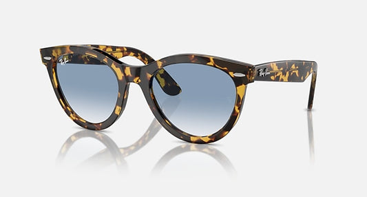 Ray-Ban WAYFARER WAY Yellow Havana with Clear & Blue Gradient lenses - Quarter