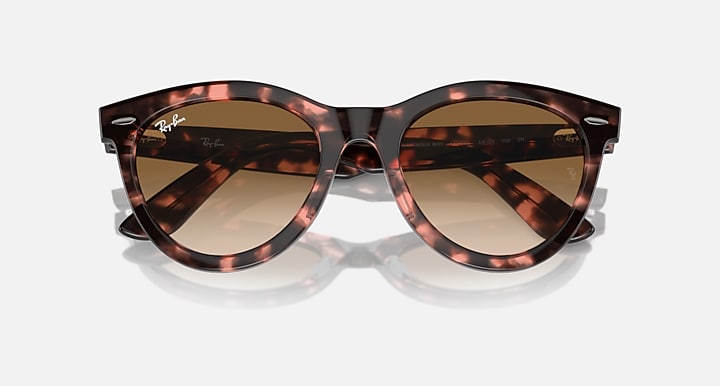 Ray-Ban WAYFARER WAY Pink Havana with Clear & Brown Gradient lenses - Closed Front