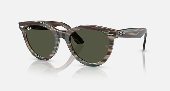 Ray-Ban WAYFARER WAY CHANGE HOLIDAY LIMITED Photo Striped Grey with G-15 Green Solid Color lenses - Alternative