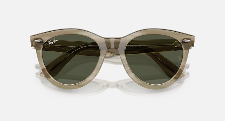 Ray-Ban WAYFARER WAY CHANGE HOLIDAY LIMITED Photo Striped Grey with G-15 Green Solid Color lenses - Closed Front