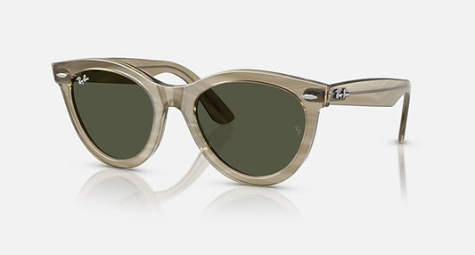 Ray-Ban WAYFARER WAY CHANGE HOLIDAY LIMITED Photo Striped Grey with G-15 Green Solid Color lenses - Quarter