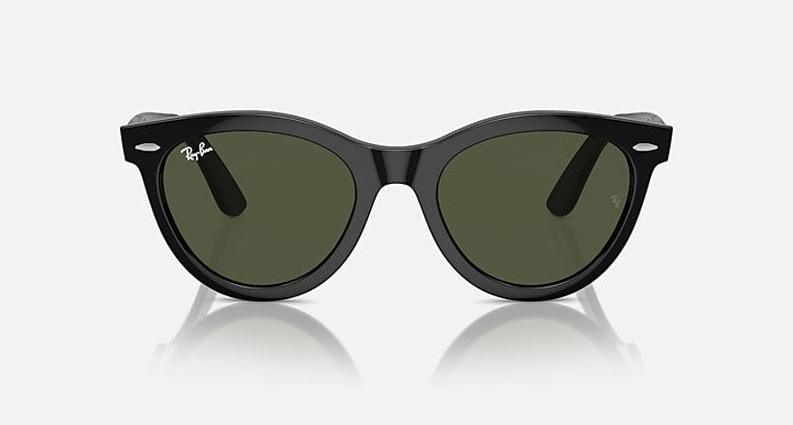 Ray-Ban WAYFARER WAY Black with Green Solid Color lenses - Front