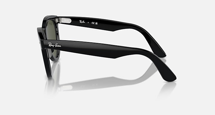 Ray-Ban WAYFARER WAY Black with Green Solid Color lenses - Lateral