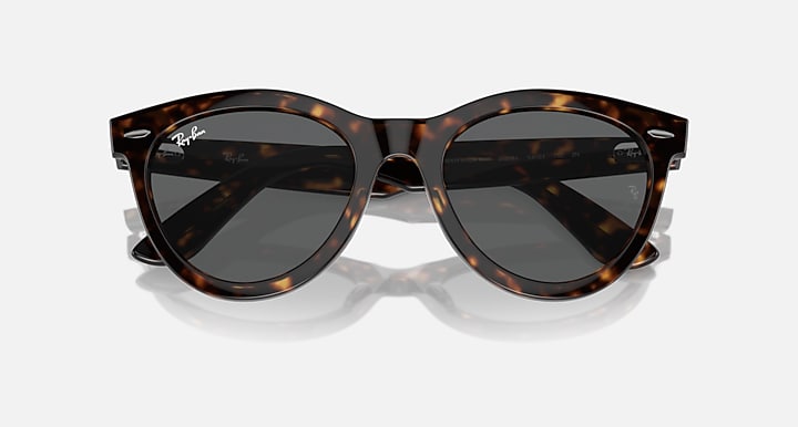 Ray-Ban WAYFARER WAY Havana with Dark Grey Solid Color lenses - Closed Front