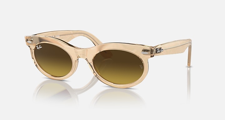 Ray-Ban WAYFARER OVAL CHANGE Photo Waves Brown with Brown Gradient lenses - Quarter