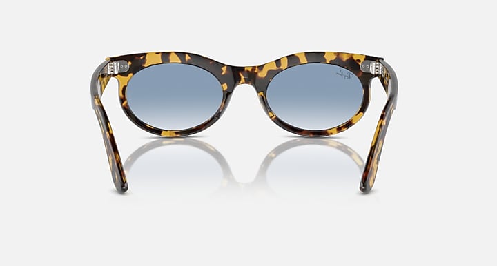 Ray-Ban WAYFARER OVAL Yellow Havana with Clear & Blue Gradient lenses - Back