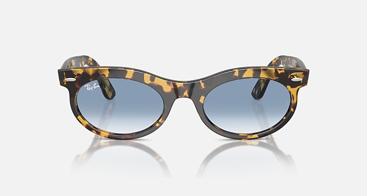 Ray-Ban WAYFARER OVAL Yellow Havana with Clear & Blue Gradient lenses - Front
