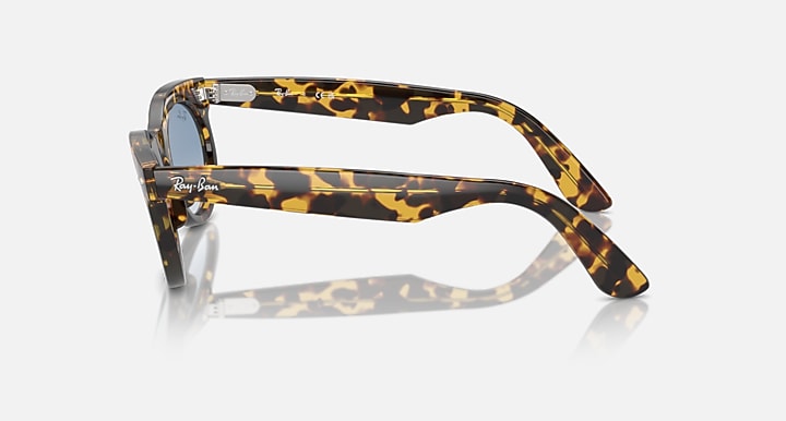 Ray-Ban WAYFARER OVAL Yellow Havana with Clear & Blue Gradient lenses - Lateral