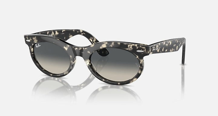 Ray-Ban WAYFARER OVAL Grey Havana with Grey Gradient lenses - Quarter