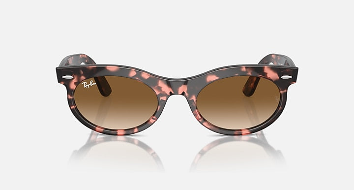 Ray-Ban WAYFARER OVAL Pink Havana with Clear & Brown Gradient lenses - Front
