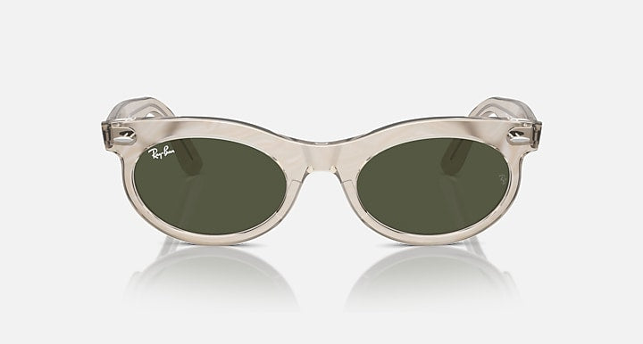 Ray-Ban WAYFARER OVAL CHANGE Photo Waves Grey with Green Solid Color lenses - Front
