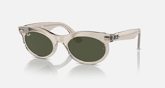 Ray-Ban WAYFARER OVAL CHANGE Photo Waves Grey with Green Solid Color lenses - Quarter