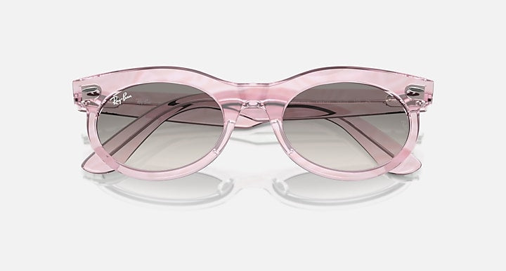 Ray-Ban WAYFARER OVAL CHANGE Photo Waves Purple with Clear Grey Gradient lenses - Closed Front