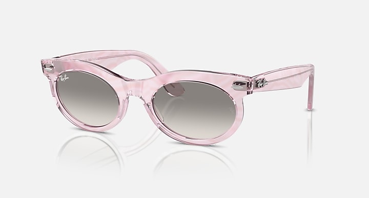 Ray-Ban WAYFARER OVAL CHANGE Photo Waves Purple with Clear Grey Gradient lenses - Quarter