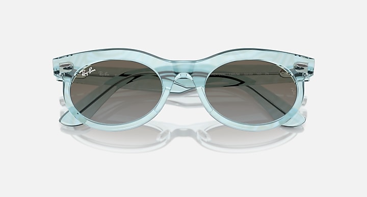 Ray-Ban WAYFARER OVAL CHANGE Photo Waves Azure with Blue Brown Gradient lenses - Closed Front