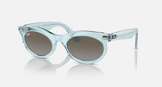 Ray-Ban WAYFARER OVAL CHANGE Photo Waves Azure with Blue Brown Gradient lenses - Quarter