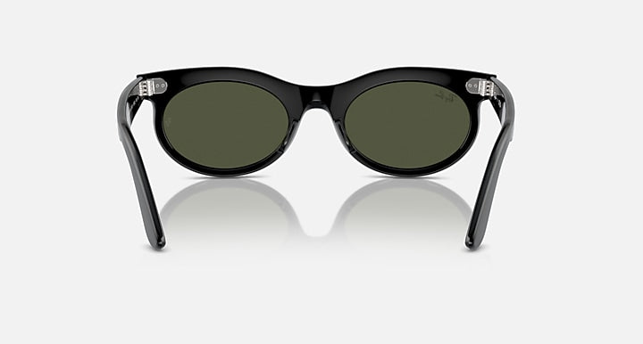 Ray-Ban WAYFARER OVAL Black with Green Solid Color lenses - Back