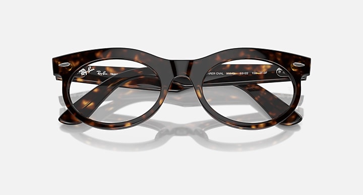 Ray-Ban WAYFARER OVAL TRANSITIONS® Havana with Clear/Brown Transitions® lenses - Closed Front