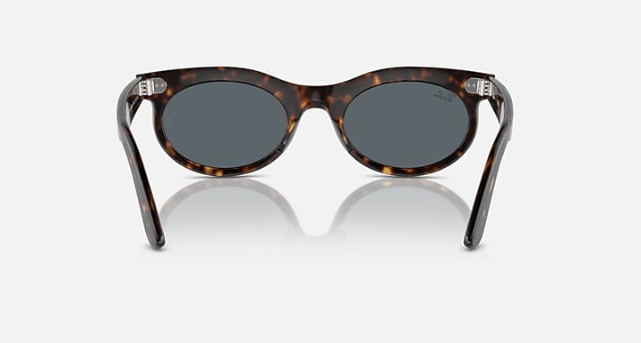 Ray-Ban WAYFARER OVAL Havana with Blue Solid Color lenses - Back