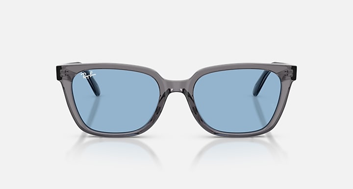 Ray-Ban RB2243D Transparent Grey with Light Blue Solid Color lenses - Front