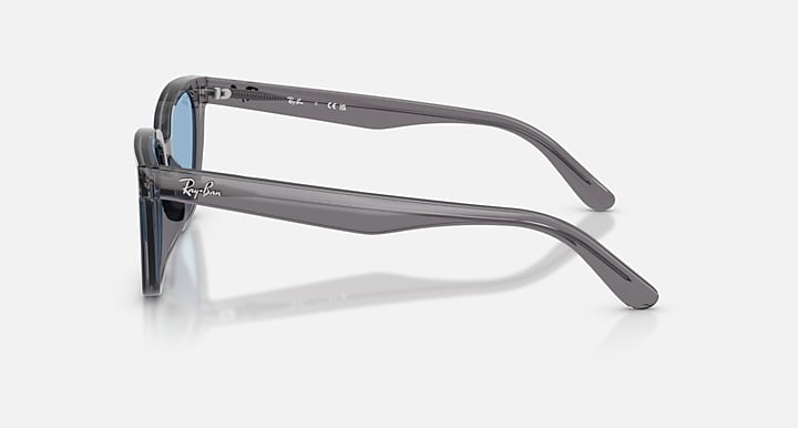 Ray-Ban RB2243D Transparent Grey with Light Blue Solid Color lenses - Lateral