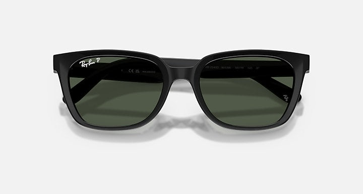 Ray-Ban RB2243D Black with Polarized Dark Green Solid Color lenses - Closed Front
