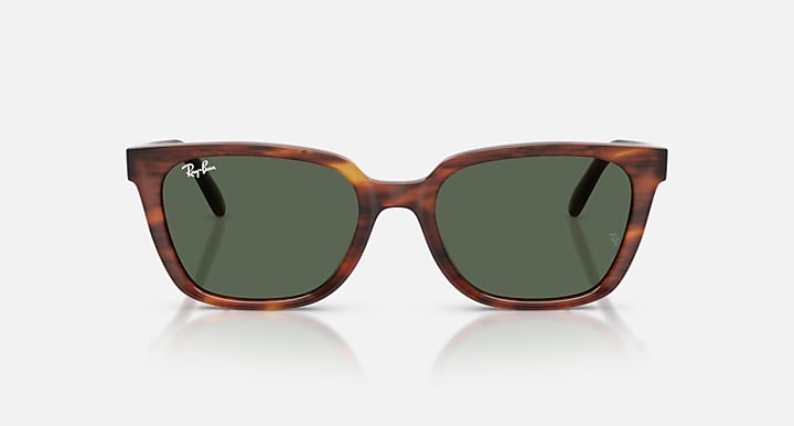 Ray-Ban RB2243D Striped Havana with Dark Green Solid Color lenses - Front