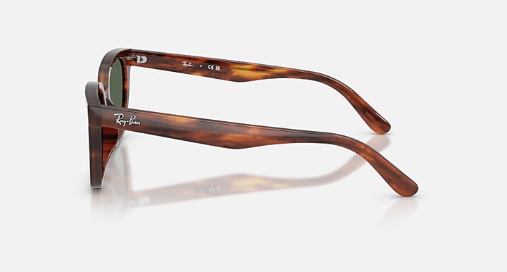Ray-Ban RB2243D Striped Havana with Dark Green Solid Color lenses - Lateral