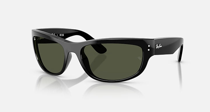 Ray-Ban MEGA BALORAMA Black with G-15 Green Solid Color lenses - Quarter